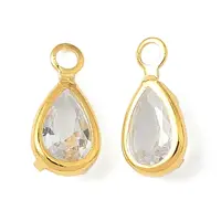 Brass Micro Pave Cubic Zirconia Charms