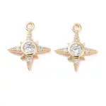 Brass Micro Pave Clear Cubic Zirconia Charms
