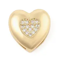 Brass Micro Pave Cubic Zirconia Slide Charms