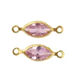 Brass Pave K9 Glass Connector Charms