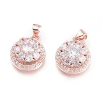 Brass Micro Pave Cubic Zirconia Pendants