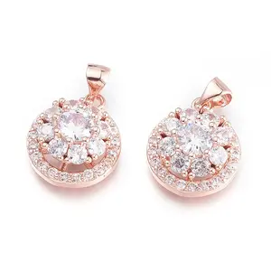 Brass Micro Pave Cubic Zirconia Pendants