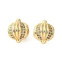 Brass Micro Pave Cubic Zirconia Beads