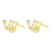 Brass Micro Pave Cubic Zirconia Cuff Earrings
