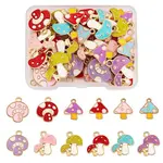 48Pcs 12 Style Autumn Theme Alloy Enamel Charms