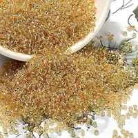 Pale Goldenrod 11/0 Grade A Round Transparent Glass Seed Beads