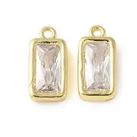 Brass Micro Pave Cubic Zirconia Pendants