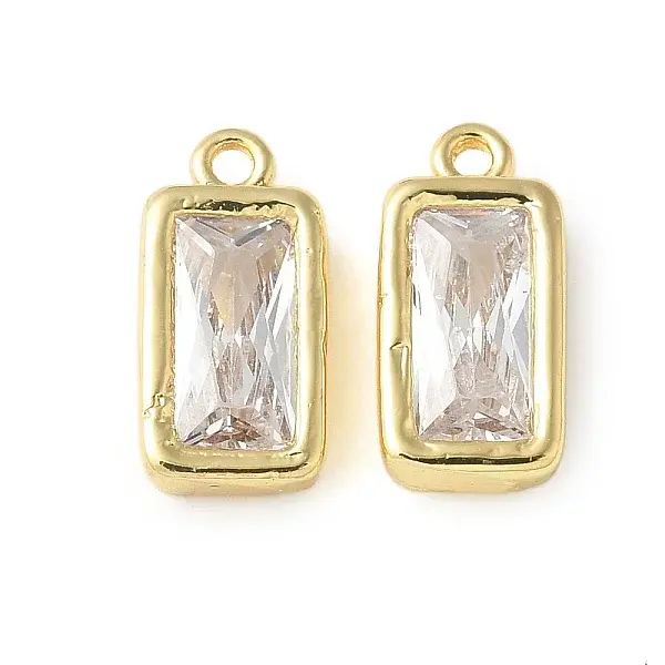 Brass Micro Pave Cubic Zirconia Pendants