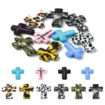10Pcs 10 Styles Cross Silicone Focal Beads