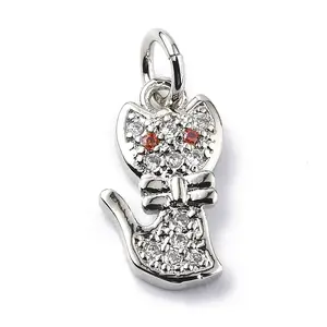 Brass Micro Pave Cubic Zirconia Charms