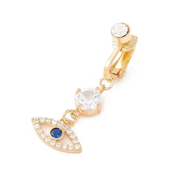 Evil Eye Cubic Zirconia Charm Belly Ring