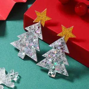 Unique Christmas Tree Stud Earrings