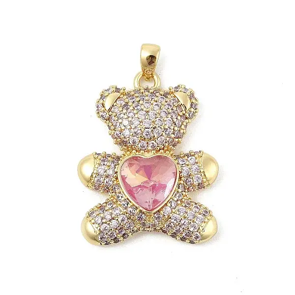 Brass Micro Pave Cubic Zirconia Pendants