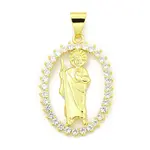 Rack Plating Brass Micro Pave Clear Cubic Zirconia Pendants