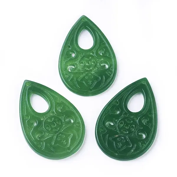 Carved Natural White Jade Pendants