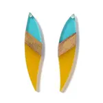 Transparent Resin & Walnut Wood Big Pendants