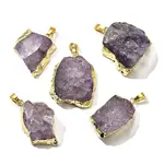Raw Rough Natural Dyed Quartz Crystal Pendants