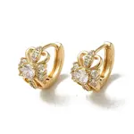 KC Gold Plated Brass Micro Pave Cubic Zirconia Hoop Earring