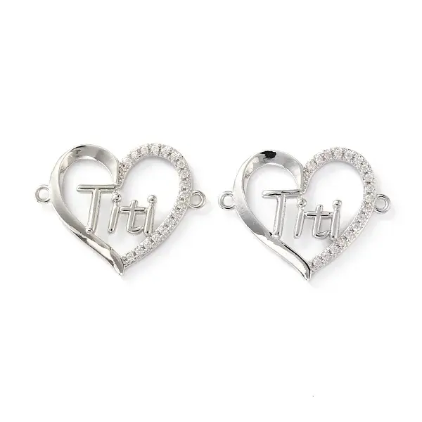 Brass Micro Pave Clear Cubic Zirconia Links