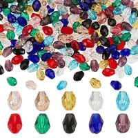 250Pcs 10 Colors Transparent Glass Beads Sets