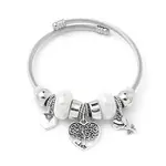 European Style Stainless Steel & Alloy Charm Bangles for Women