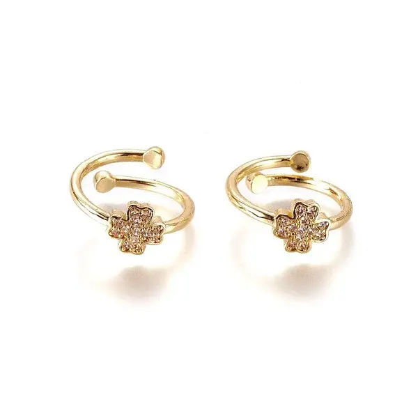 Adjustable Brass Micro Pave Cubic Zirconia Finger Rings