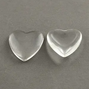 Transparent Glass Heart Cabochons