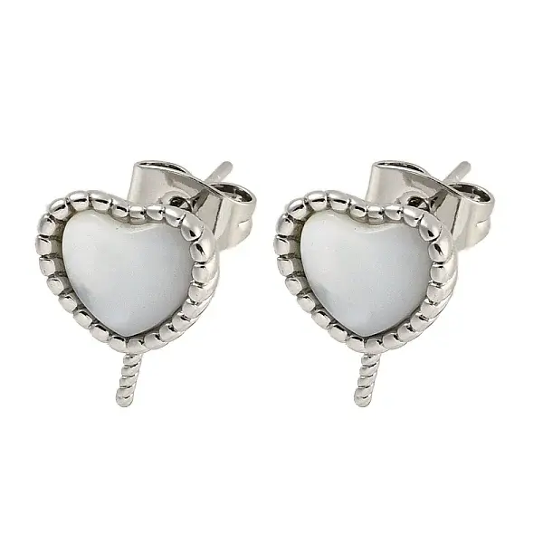 Brass with Shell Stud Earring Findings