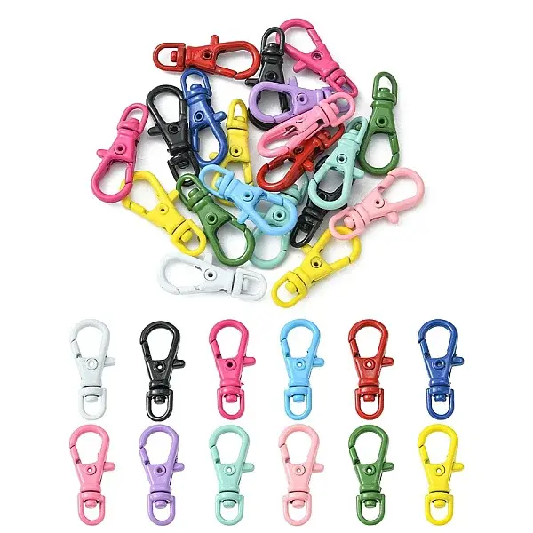20Pcs Spray Painted Alloy Swivel Clasps