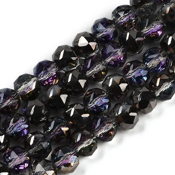 Transparent Electroplate Glass Beads Strands