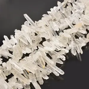Natural Rough Quartz Crystal Bead Strands