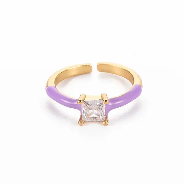 Brass Enamel Cuff Rings
