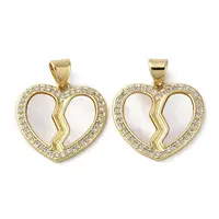 Brass Micro Pave Cubic Zirconia Pendants