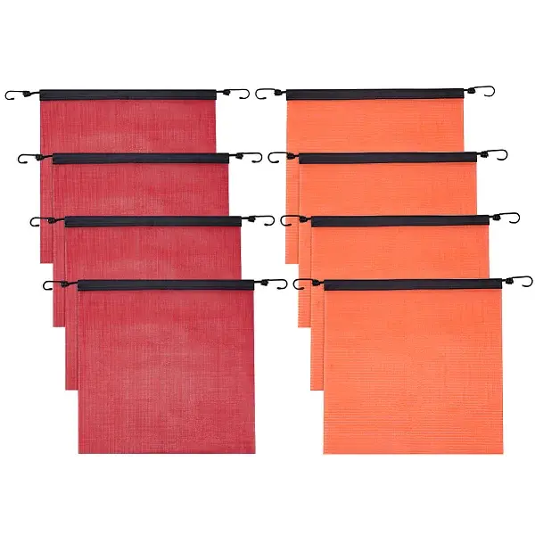 8Pcs 2 Colors PVC Mesh Safety Flags with Hook