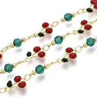 Brass Enamel Cherry Link Chains