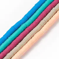 Flat Round Handmade Polymer Clay Beads