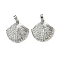 Brass Micro Pave Cubic Zirconia Pendants