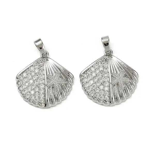 Brass Micro Pave Cubic Zirconia Pendants