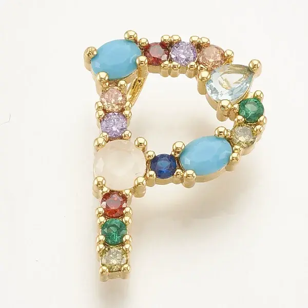 Brass Micro Pave Cubic Zirconia Pendants