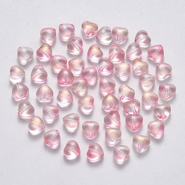 Transparent Spray Painted Glass Beads