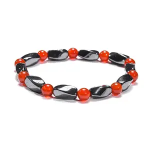 Round Natural Carnelian Stretch Bracelets