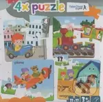 4x puzzle Car, train, plane, wagon - neuveden - puzzle z kategorie Maxi dílky