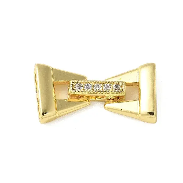 Brass Micro Pave Cubic Zirconia Fold Over Clasps