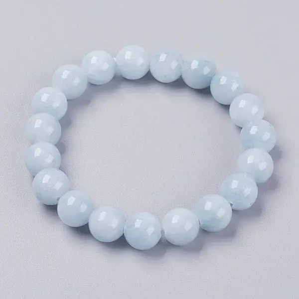 Natural Yellow Jade Beaded Stretch Bracelet