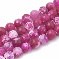 Dyed Natural Crackle Agate Beads Strands
