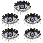 5Pcs Evil Eye Cloth Embroidered Appliques