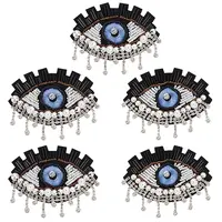 5Pcs Evil Eye Cloth Embroidered Appliques
