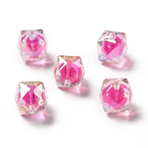 Two Tone UV Plating Rainbow Iridescent Acrylic Beads