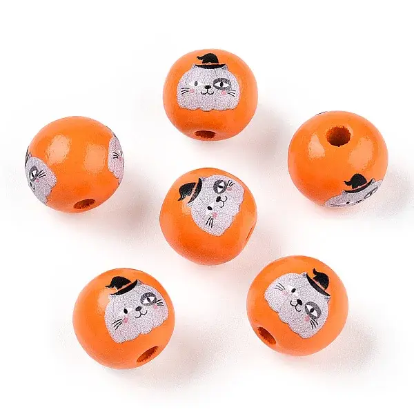 Halloween Theme Wood European Beads