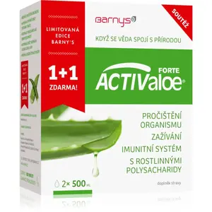 Barny's ActivAloe Forte doplněk stravy pro detoxikaci organismu a podporu imunity limitovaná edice 2x500 ml